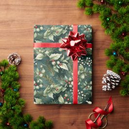 Green Foliage Weihnachtsgeschenk Wrap Geschenkpapier