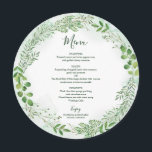 Green Foliage Wreath Greenerity Wedding Round Menu Menükarte<br><div class="desc">Green Foliage Wreath Greenerity Wedding Round Menu</div>