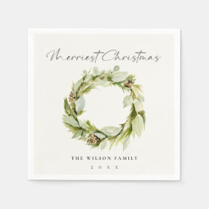 Green Folies Winter Kreath Froster Weihnachten Serviette