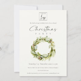 Green Folies Winter Kreath Logo Weihnachtsfest Par Einladung