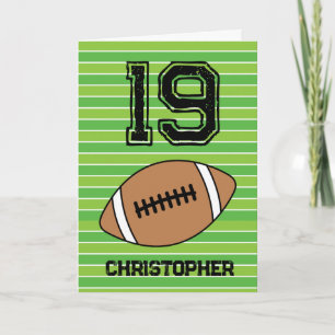 Green Football 19e carte d'anniversaire