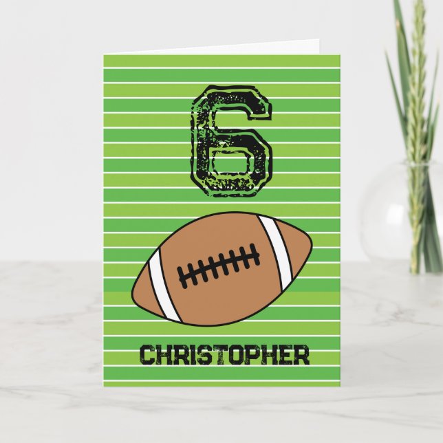 Green Football 6e carte d'anniversaire (Devant)