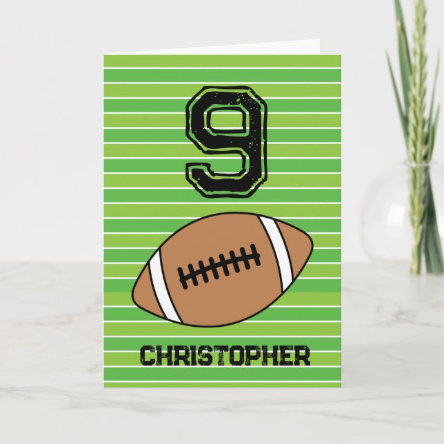 Green Football 9e carte d'anniversaire (Devant)