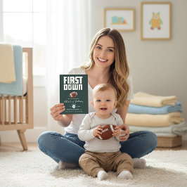 Green Football First Birthday Invite Einladung