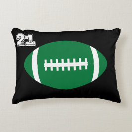 Green Football Player Custom Jersey Nummernkissen Dekokissen