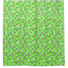 Green Football Shirts Duschvorhang