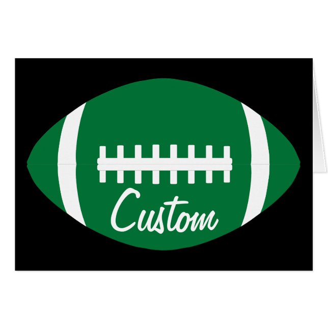 Green Football Team Party Custom Text Greeticard (Vorderseite (Horizontal))
