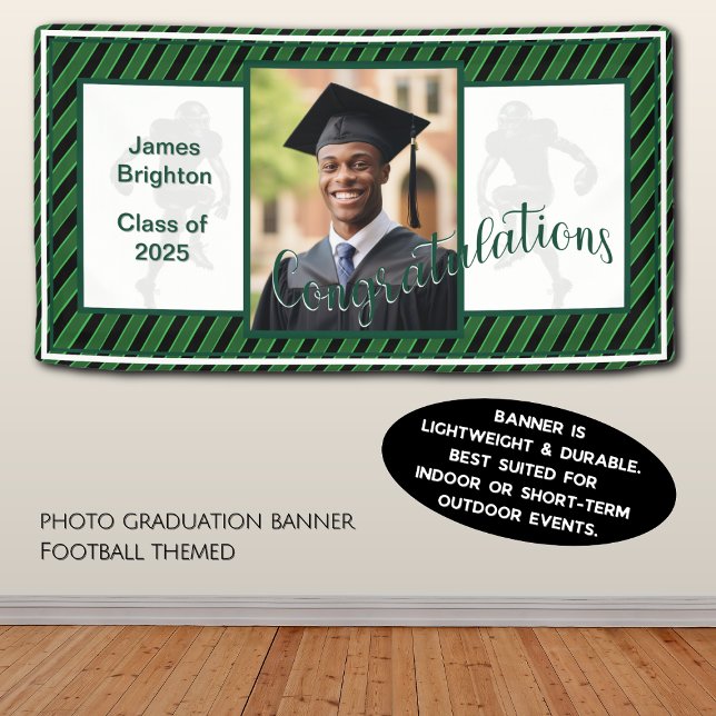 Green Football Themed Foto Abschluss Banner (Von Creator hochgeladen)