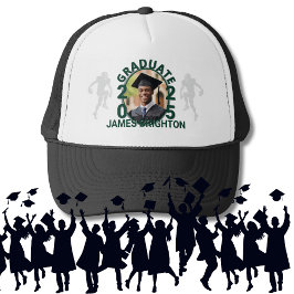 Green Football Themed Foto Graduate Truckerkappe