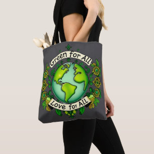 Green for All, Liebe for All - Cultural Earth Art Tasche