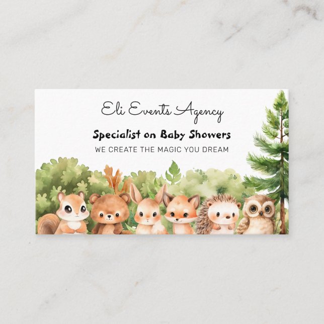 Green Forest Animes Niedlich Baby Events Agency Visitenkarte (Vorderseite)