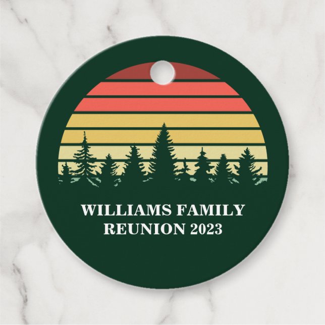 Green Forest Sunset Custom Family Wiedersehen Part Geschenkanhänger (Vorderseite)