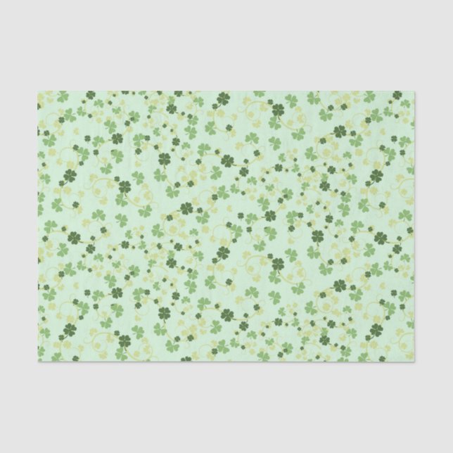 Green Four Leaf Cloues St Patricks Day Seidenpapier (Vorderseite)