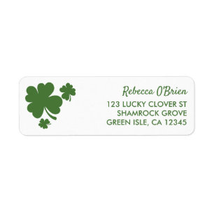 Green Four Leaf Kleeblatt Clover Rücksendeadresse