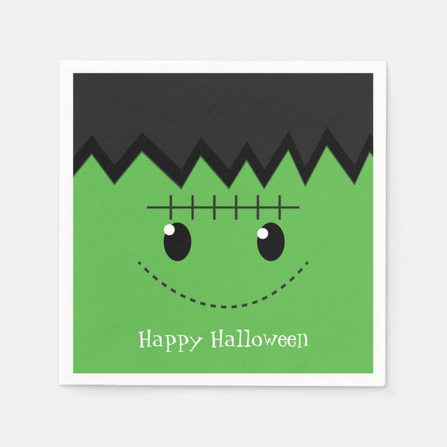 Green Frankenstein Halloween Costume Party Napkins Serviette (Vorderseite)