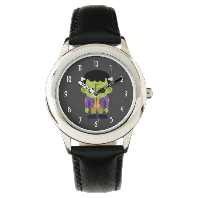 Green Frankenstein Monster Halloween Armbanduhr (Vorderseite)