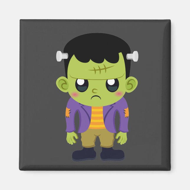 Green Frankenstein Monster Halloween Magnet (Vorne)