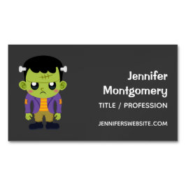 Green Frankenstein Monster Halloween Magnetische Visitenkarte