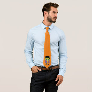Green Frankenstein Monster Halloween Neck Tie Krawatte