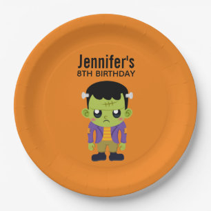 Green Frankenstein Monster Halloween Pappteller