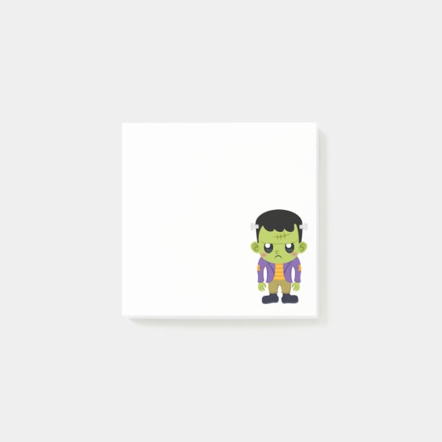 Green Frankenstein Monster Halloween Post-it Klebezettel (Vorderseite)