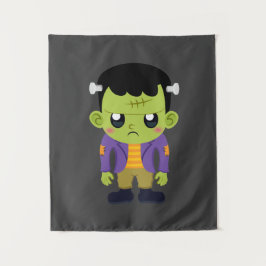 Green Frankenstein Monster Halloween Wandteppich