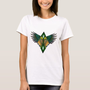 Green Freedom Wings Diamond Design T-Shirt