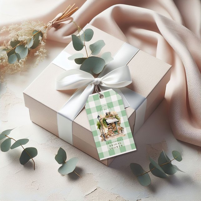 Green French Café Brautparty Geschenkanhänger (Von Creator hochgeladen)