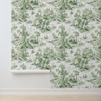 Green French Style Toile De Jouy