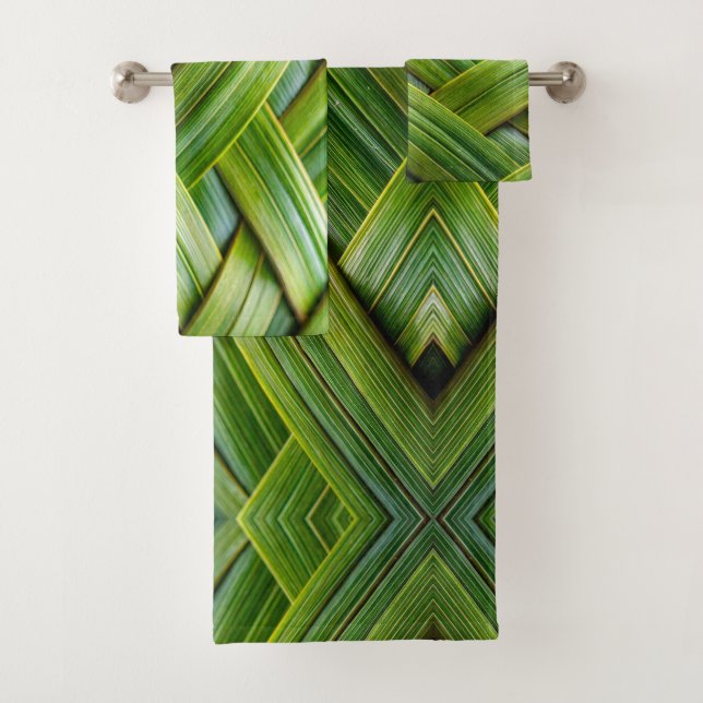 Green Fresh Bamboo Weave Badhandtuch Set (Insitu)