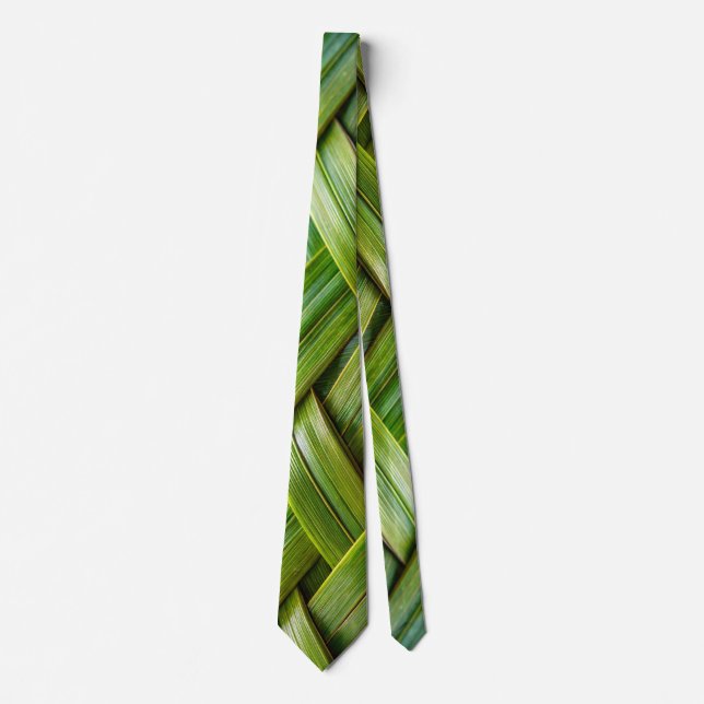 Green Fresh Bamboo Weave Krawatte (Vorderseite)