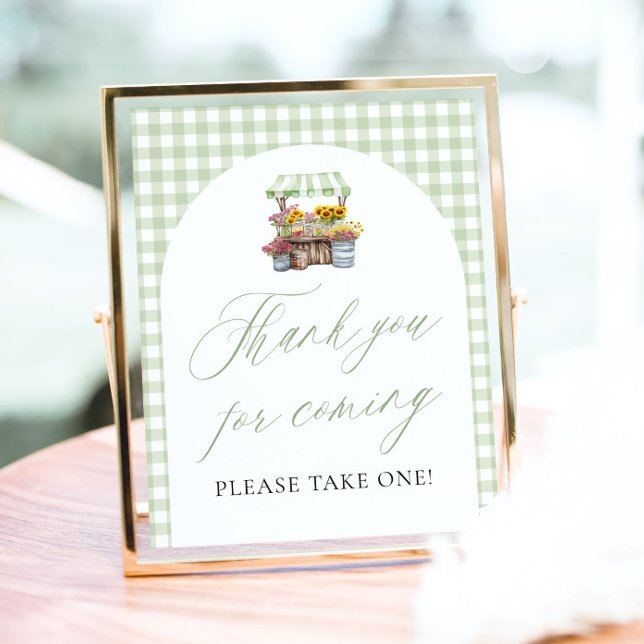 Green Fresh off Market Danke, dass Sie gekommen si Poster (Sage Green Fresh Off The Market Thank you for coming Sign)