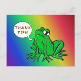 Green Frog Cartoon DANKEN SIE Postcard Postkarte