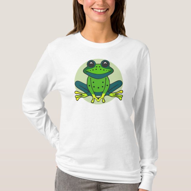 Green Frog Cartoon T-Shirt (Vorderseite)