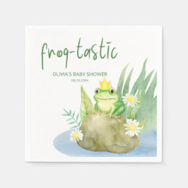 Green Frog Frog tastic Baby Shower Serviette