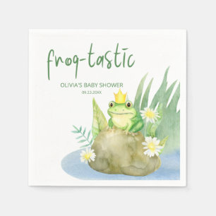 Green Frog Frog tastic Baby Shower Serviette
