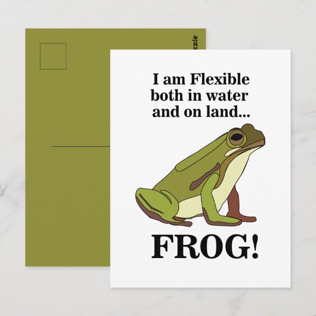 Green Frog Funny Postkarte (Vorne/Hinten)