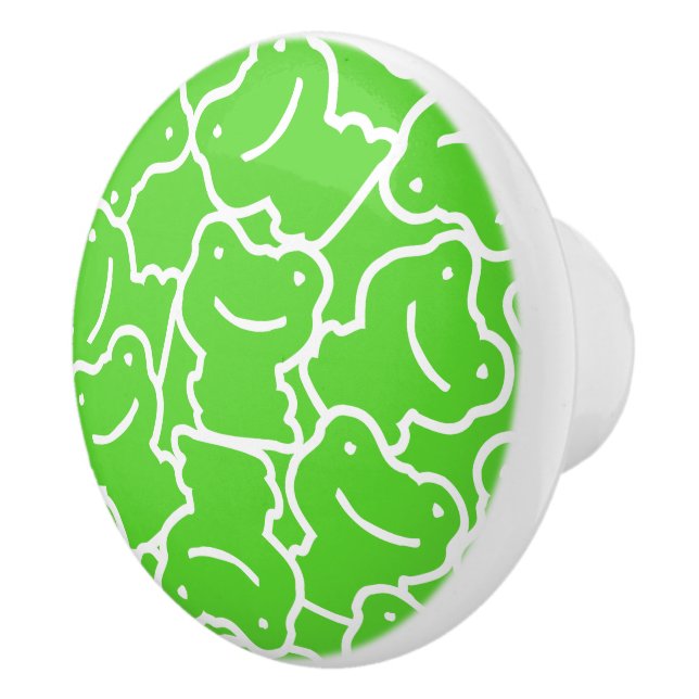 Green Frog Pattern Keramikknauf (Rechts)
