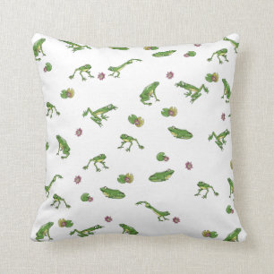 Green Frog Pattern Kissen