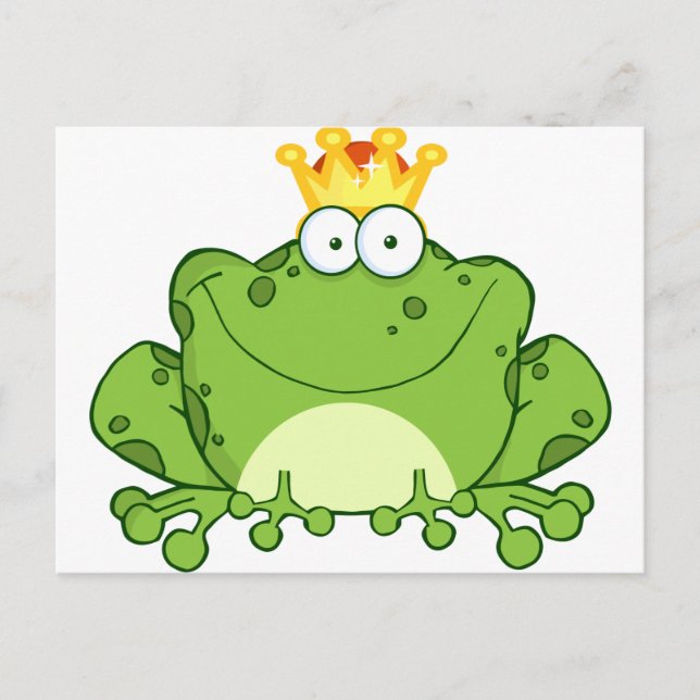 Green Frog Prince Cartoon Postkarte (Vorderseite)
