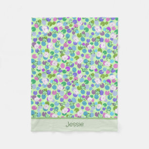 Green Frogs Custom Unisex Baby Blanket mit Namen Fleecedecke