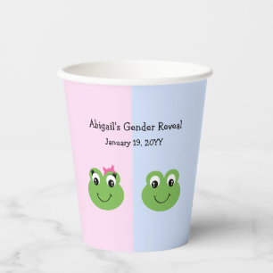 Green Frogs Gender Reveal Baby Shower Pappbecher