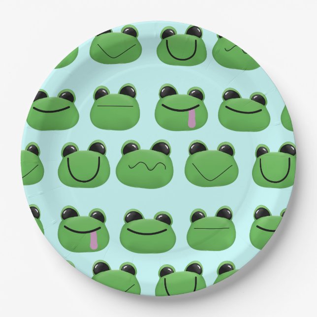 Green Frogs Party Plate Pappteller (Vorderseite)