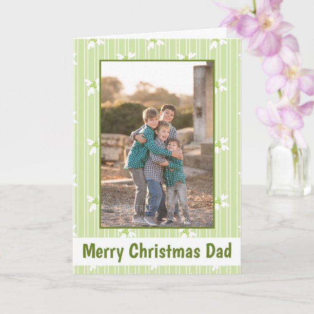 Green Frohe Weihnachts-Vater-Foto Karte (Orchidee)
