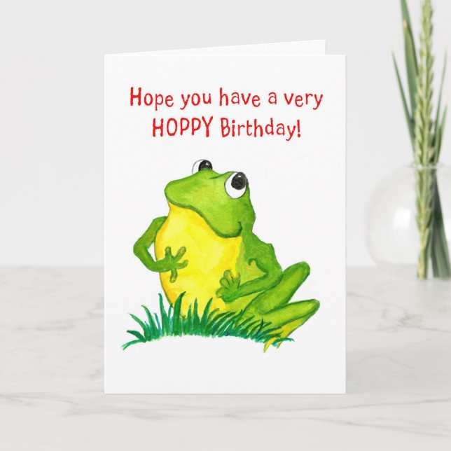 Green Frosch Birthday Card Karte (Vorderseite)