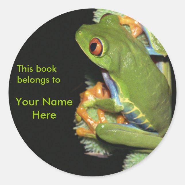 Green Frosch Buchzeichen Sticker (Vorderseite)