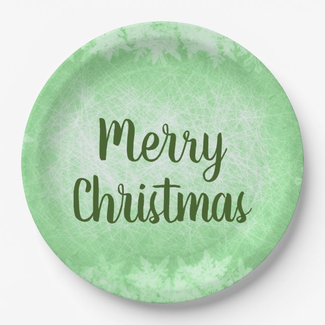 Green Frost Frost Frohe Weihnachten Pappteller (Vorderseite)
