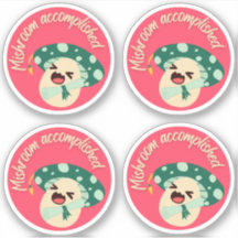 Green Fun Mushroom Grad Label - Packung mit 4