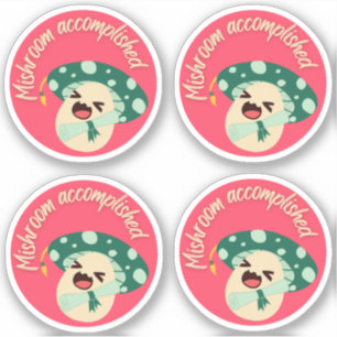 Green Fun Mushroom Grad Label - Packung mit 4