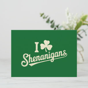 Green Funny Irish Patty's Kleeblatt Saint Patricks Einladung